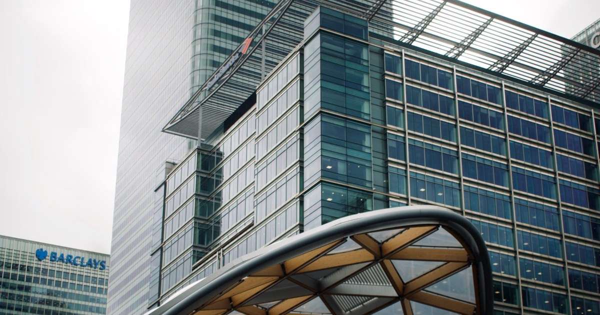 Skyscrapers in Canary Wharf, London, home of Barclays headquarters
