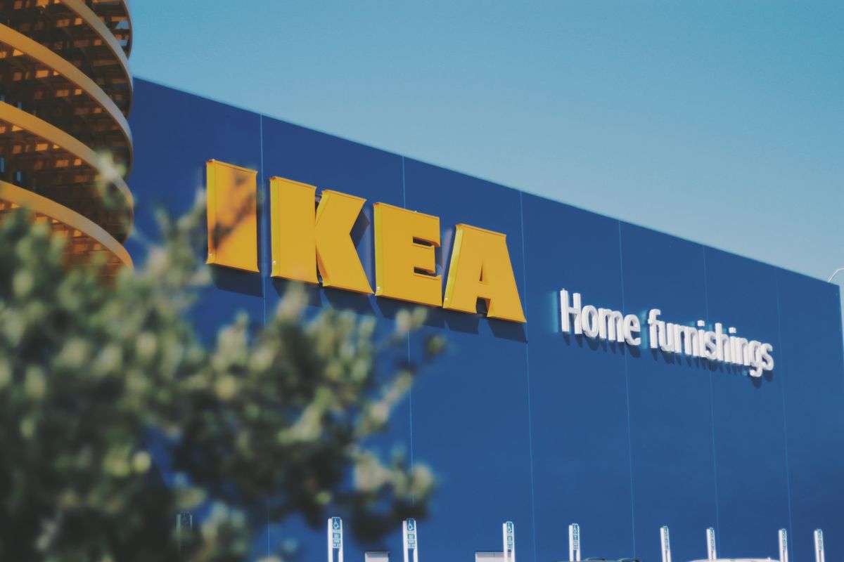 IKEA store front with blue facade