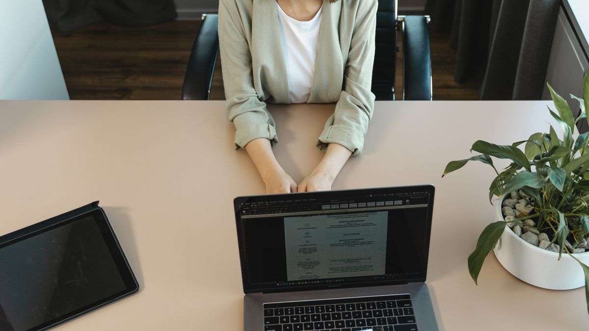 A candidate in a job interview
